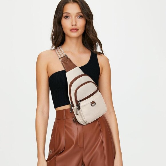 Womens Sling Bag Crossbody Bags for Women Vegan Leather Sling Backpack Daypack F - Picture 2 of 6